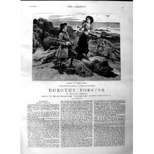  1884 ILLUSTRATION STORY DOROTHY FORSTER GIRL MAN DOG: Home 