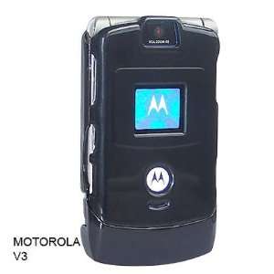 Motorola Razr V3 Snap on Hard Shell Crystal Case with Removable Belt 
