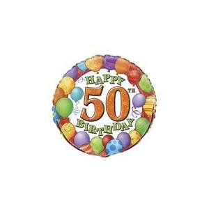  18 Happy 50th Birthday Balloons   Mylar Balloon Foil 