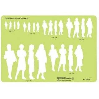   Female Human Figure Outline Shape Drawing Drafting Template Stencil