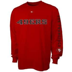   49ers Maroon Team Ambition Long Sleeve T shirt: Sports & Outdoors