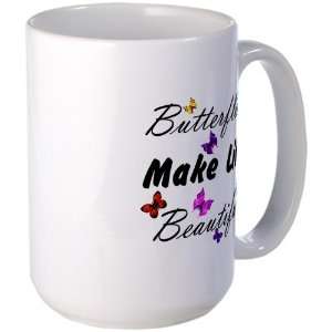    Large Mug Coffee Drink Cup Butterflies Make Life: Everything Else