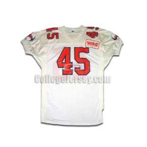 White No. 45 Game Used UTEP Russell Football Jersey  