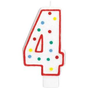   Party By Amscan Number 4 Polka Dot Molded Candle: Everything Else