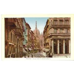   Postcard Corso Vittorio Emanuele II Milan Italy 