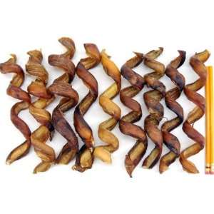   25 ct 8 10in Jumbo Thick Curly Pizzle Bully Sticks