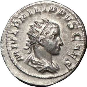 PHILIP II Caesar 246AD Genuine Ancient Silver Roman Coin Philip II w 