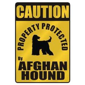   PROTECTED BY AFGHAN HOUND  PARKING SIGN DOG