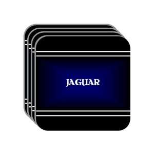   Name Gift   JAGUAR Set of 4 Mini Mousepad Coasters (black design