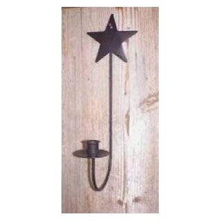 Wrought Iron Wall Sconce Single Arm with Star Top