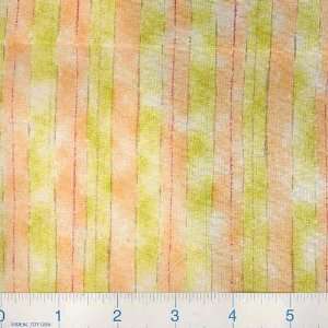  45 Wide Sweet Treats Candy Stripe Peach/Olive Fabric By 