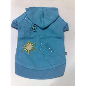  Blue Hooded Sweater with Sun Dog Clothes Medium 