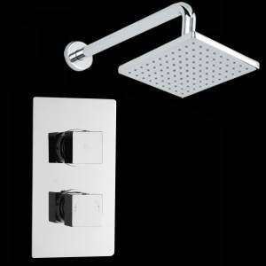   Twin concealed thermostatic shower faucet fixed head: Home Improvement