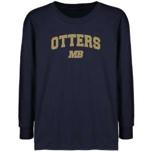 Cal State Monterey Bay Otters Youth Navy Blue Logo Arch Long Sleeve T 