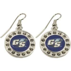 NCAA Georgia Southern Eagles Ladies Round Crystal Earrings:  