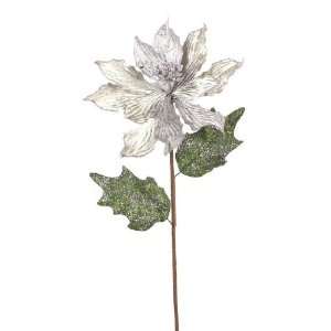   Glittered Poinsettia Silk Flower Christmas Sprays 30