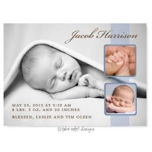 Take Note Designs Digital Photo Birth Announcements   Jacob Harrison