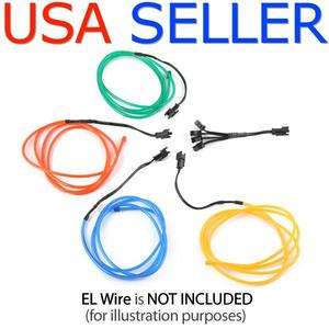 EL Wire 4 Way Splitter Cable (Standard 2 pin connectors)  