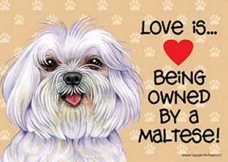 Loveis Being Owned Maltese Puppy Cut Dog Sign 5x7  