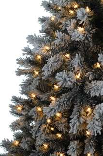 7FT ARTIFICIAL SNOW COLORED X MAS TREE + LIGHTS  