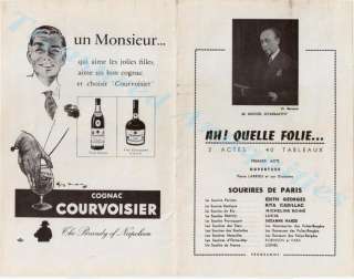 1950s French Folies Bergére Courvoisier Cognac Ad  