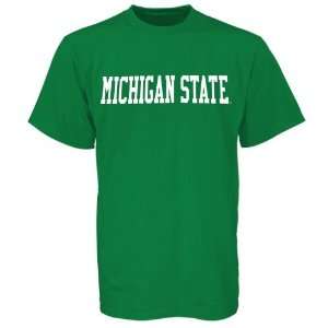  Michigan State Spartans Green Block Name T shirt: Sports 