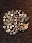 GRACIOUS ANTIQUE FRENCH ROSARY 19C SILVER AND MOTHER OF PEARL FLEURS 