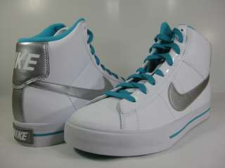 NIKE SWEET CLASSIC HIGH (GS) WHITE/SILVER TURQUOISE  378792 105  BOYS 