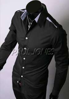 2012 Stylish Mens Casual Patch Slim fit Long Sleeve Formal Shirt 