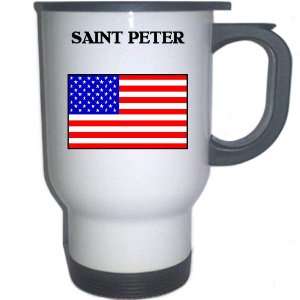   Saint Peter, Minnesota (MN) White Stainless Steel Mug 