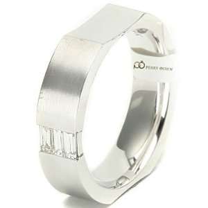   Shaped Invisible Inlay High End Mens Diamond Wedding Ring Jewelry