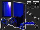 BLUE CHROME Skin for PS2 PLAYSTATION 2 Slim Console System Vinyl Decal 