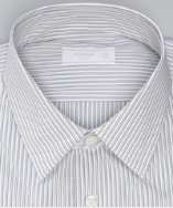 Prada white stripe stretch cotton point collar dress shirt style 