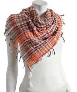 Michael Stars crush plaid cotton square scarf  