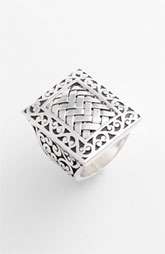 Lois Hill Basket Weave Rectangular Cutout Border Ring $248.00