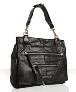 Givenchy black leather zipper detail medium baguette bag   up 