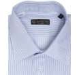 corneliani blue striped cotton french cuff dress shirt