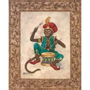  Monkey With Drum Poster Print
