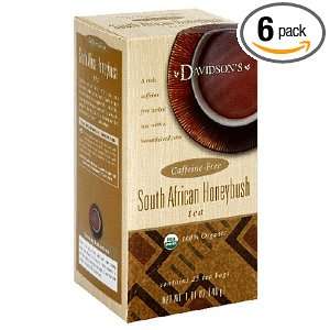 Davidsons Tea South African Honeybush, 25 Count Tea Bags (Pack of 6)
