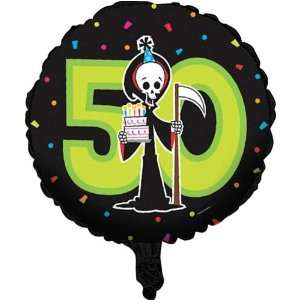  Grim Reaper 50th Birthday 18 Mylar Balloon Toys & Games
