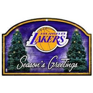  NBA Los Angeles Lakers 11 by 17 inch Seasons Greetings Wood 
