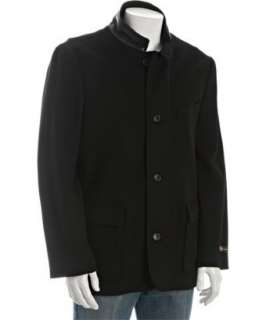 Michael Kors black wool standing collar button coat   up to 70 