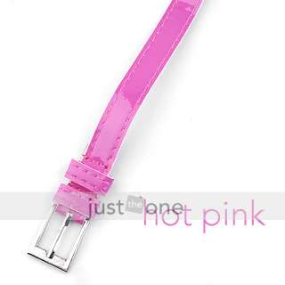 Fashion Lady Candy Color PU Leather Thin Low Waist Belt  