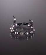 style #316923401 black faux pearl and crystal bracelet