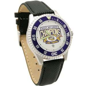   Champions Mens Competitor Watch with Leather Band: Sports & Outdoors