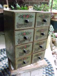 Rustic Shabby Primitive Antique Tin Wall Mount Spice Box Original 