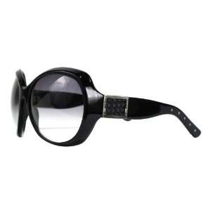  Bottega Veneta BV 65 S 807 Oversized Oval Black Sunglasses 