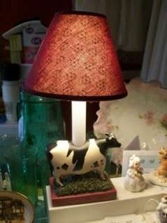 Signed Warren Kimble stylized Cow Folk Art Lamp  