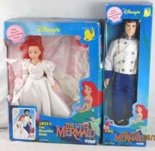 Ariel Bride & Eric Little Mermaid Wedding Dolls Tyco  