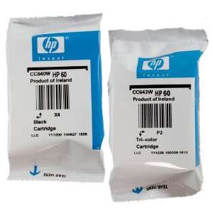  Genuine HP 60 Black and HP 60 Tri Color Ink Cartridges (1 
